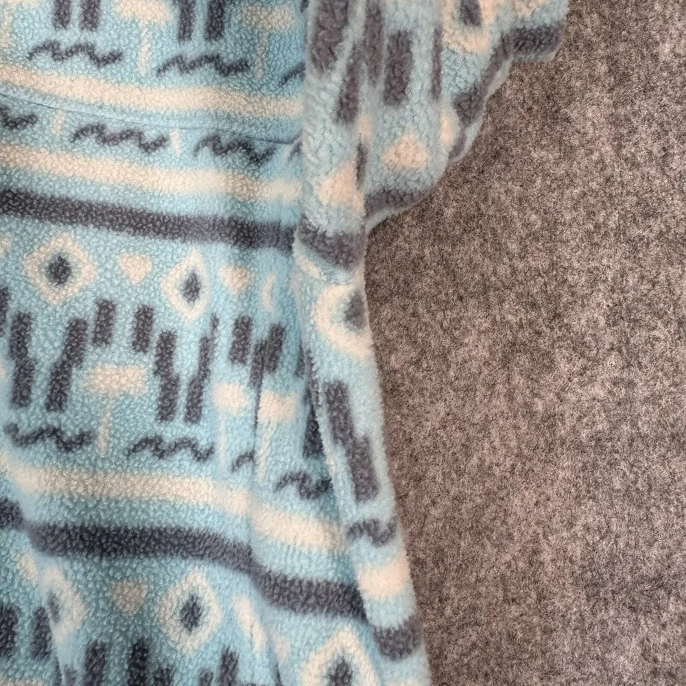Chubbies Fleece Sweater Mens Medium Blue Printed Geometric Western‎ Fair Isle